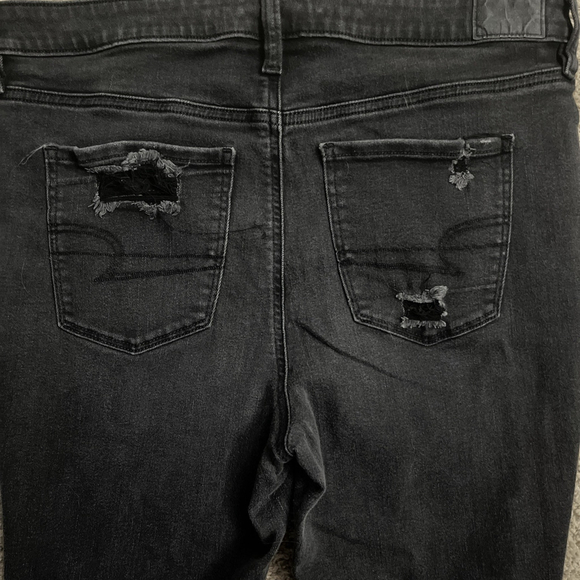 American Eagle High Distress Mom Jean & Next Level HR Jegging Black Size 14 2lot - Picture 7 of 11